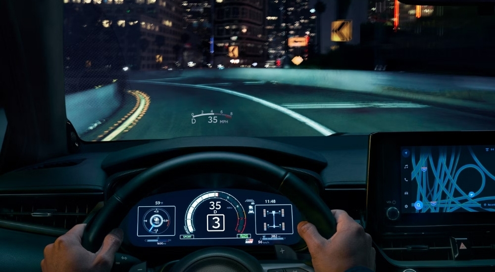 The HUD is shown in a 2025 Toyota GR Corolla.