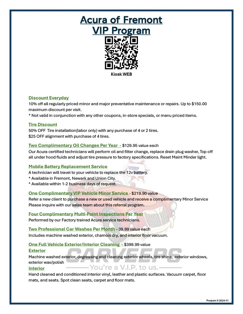 Acura of Fremont VIP Program