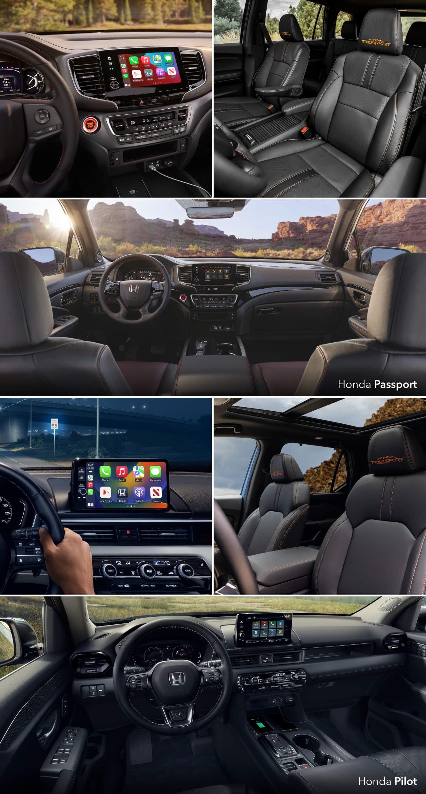 Honda Passport vs. Pilot: Interior Features