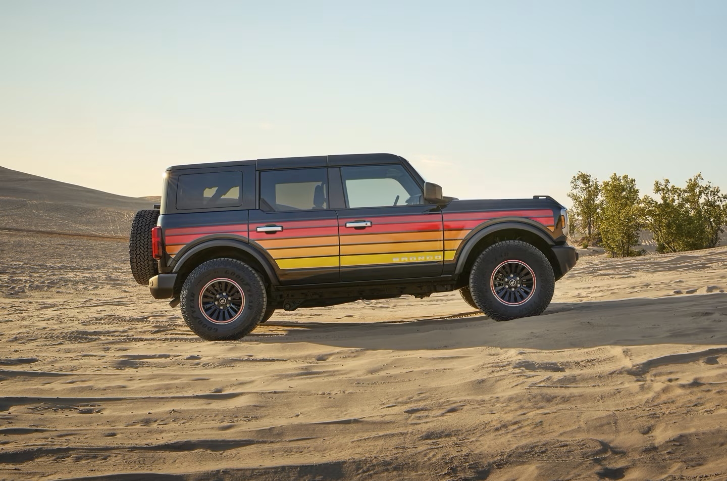 striped 2025 ford bronco SUV going off road in Albuquerque, NM