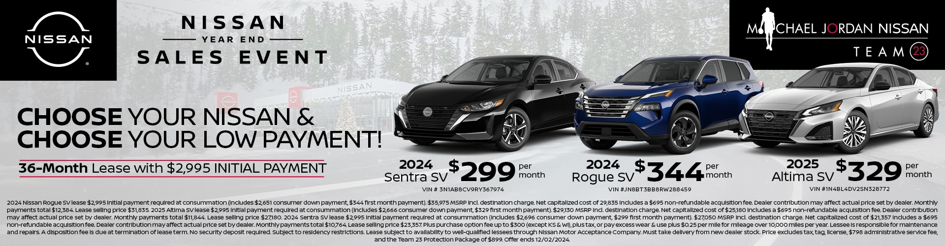 Choose Your Nissan Specials Banner