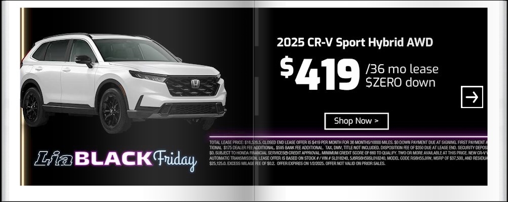 Lia Black Friday - Honda Albany