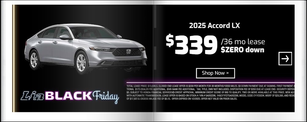 Lia Black Friday - Honda Albany