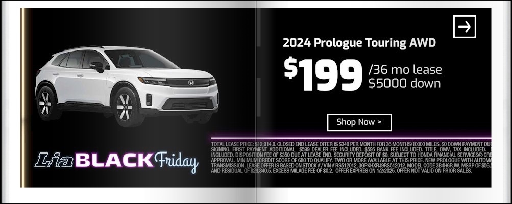 Lia Black Friday - Honda Northampton