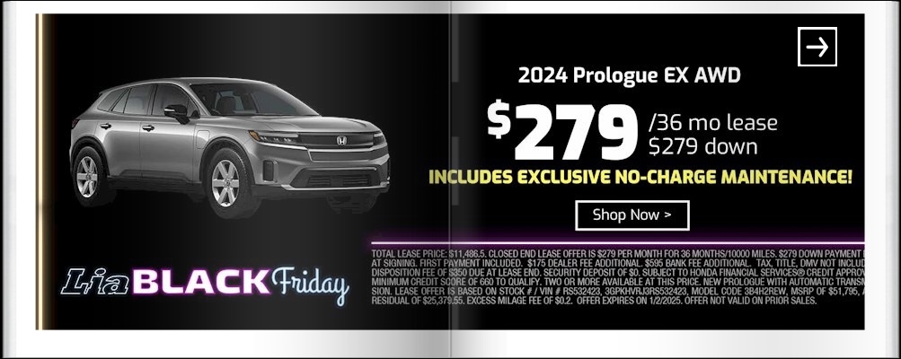 Lia Black Friday - Honda Kingston