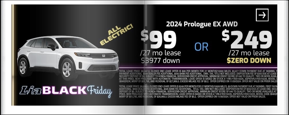 Lia Black Friday - Honda Kingston
