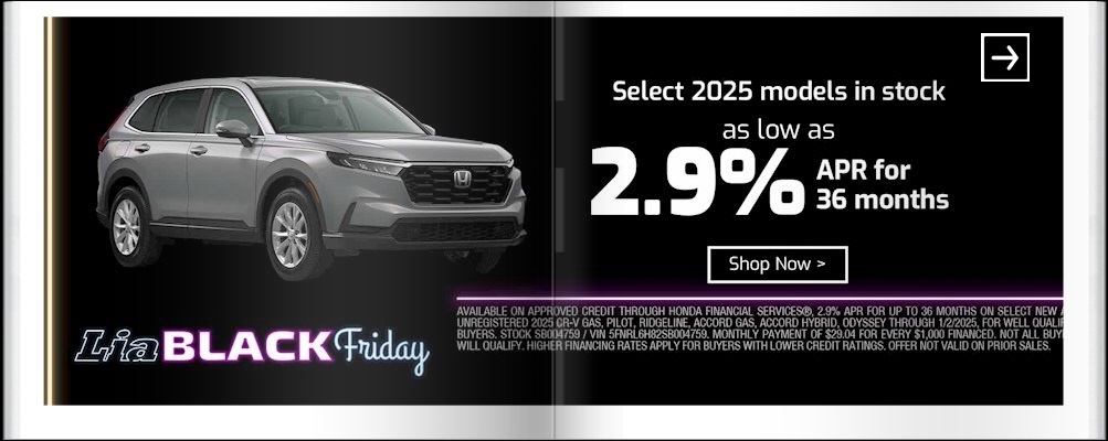Lia Black Friday - Honda Kingston