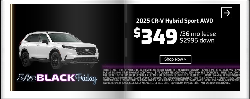 Lia Black Friday - Honda Kingston