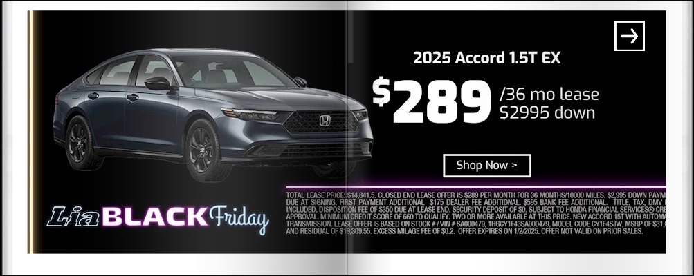 Lia Black Friday - Honda Kingston