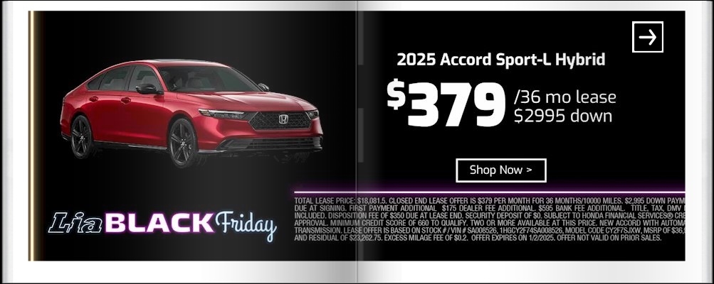 Lia Black Friday - Honda Kingston