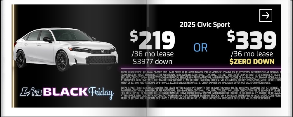 Lia Black Friday - Honda Brewster