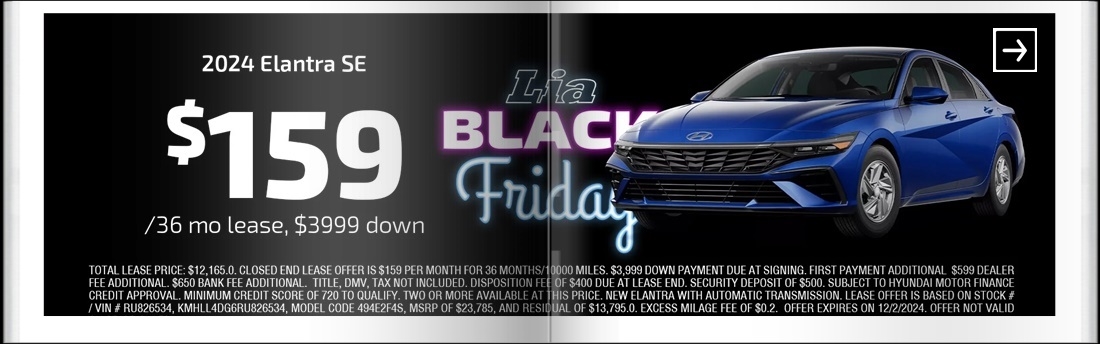 Lia Black Friday - Hyundai Hartford