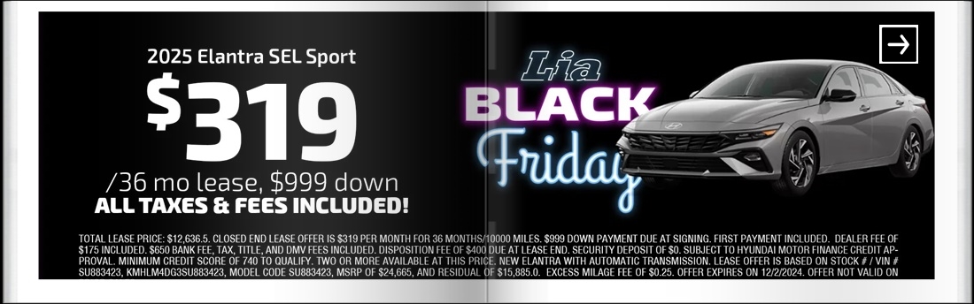 Lia Black Friday - Hyundai Albany
