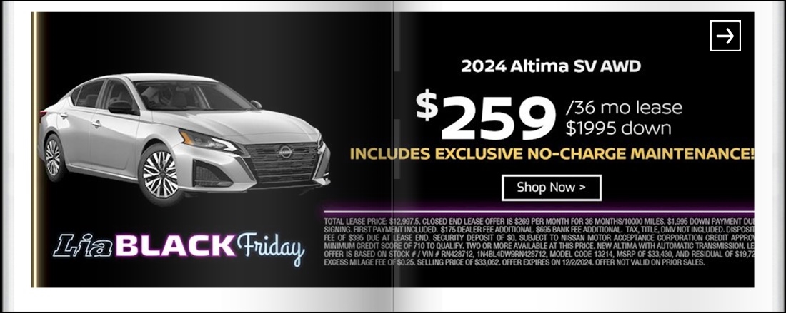Lia Black Friday - Nissan Colonie