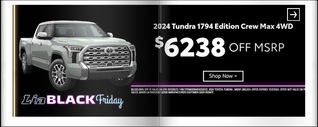 Lia Black Friday - Toyota Colonie