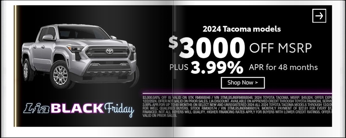 Lia Black Friday - Toyota Colonie