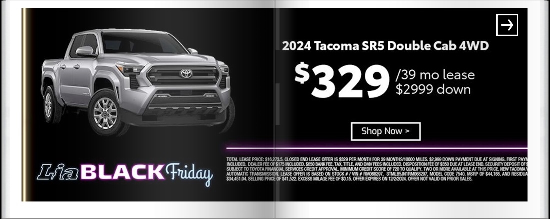 Lia Black Friday - Toyota Colonie