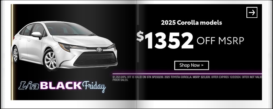 Lia Black Friday - Toyota Colonie