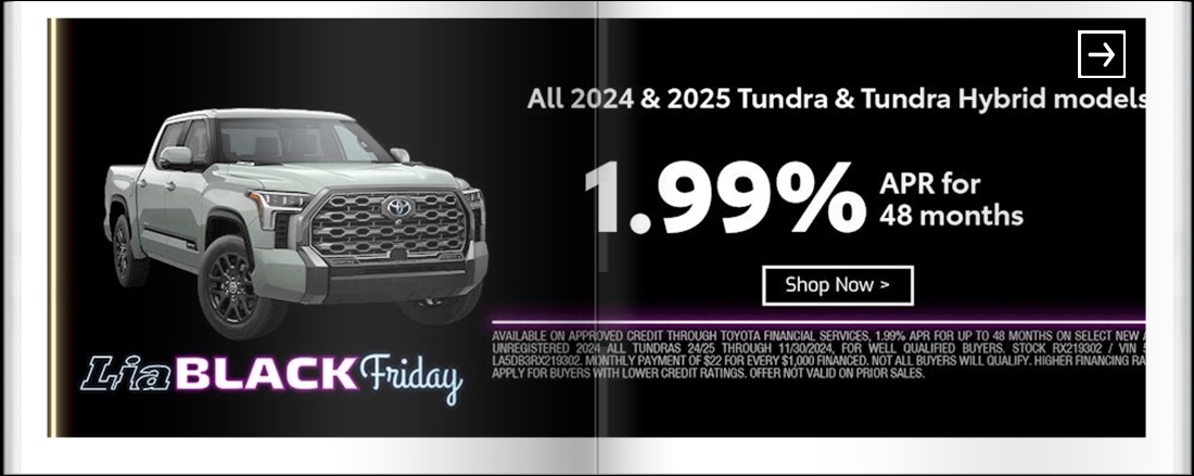 Lia Black Friday - Toyota Northampton