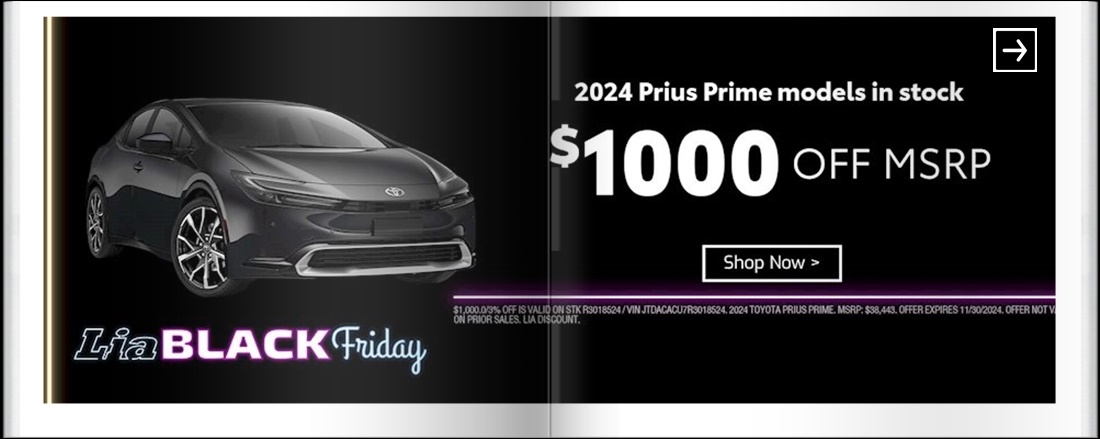Lia Black Friday - Toyota Northampton