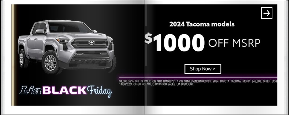 Lia Black Friday - Toyota Northampton