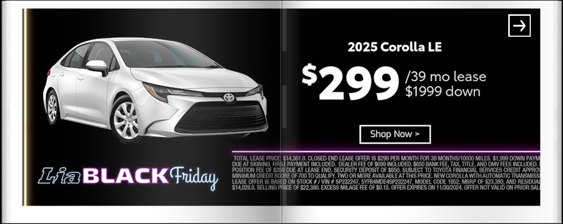 Lia Black Friday - Toyota Northampton