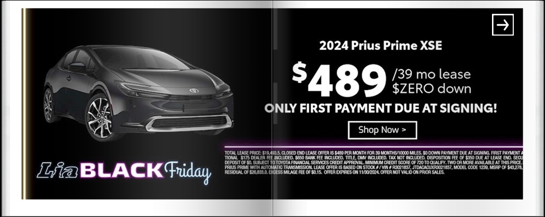Lia Black Friday - Toyota Saratoga