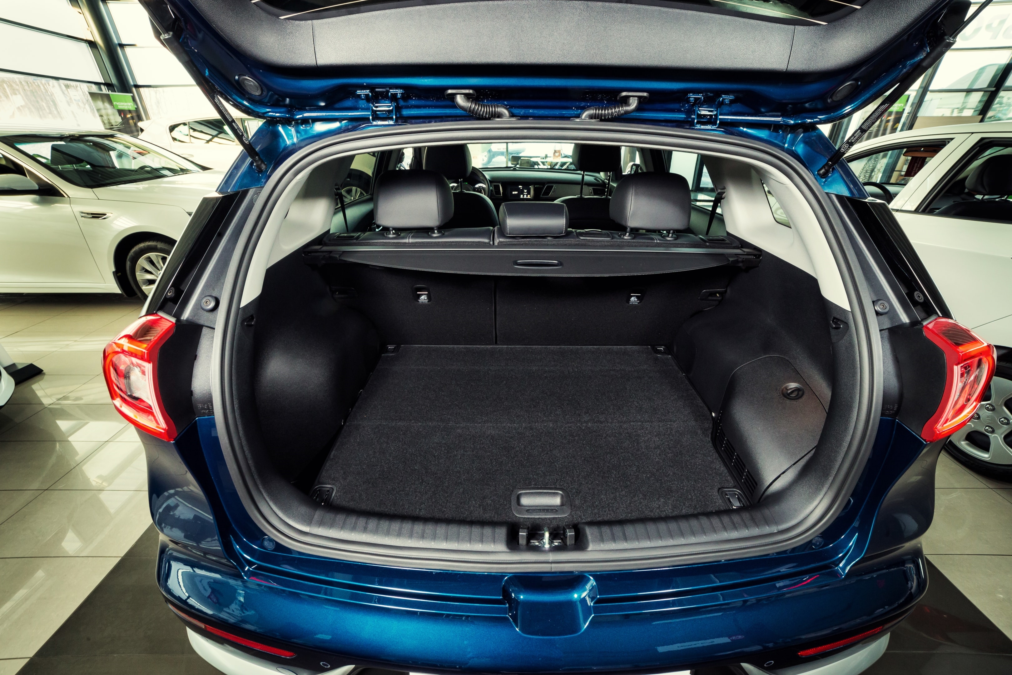 Cargo space of the Kia Niro demonstrating practicality and capacity.