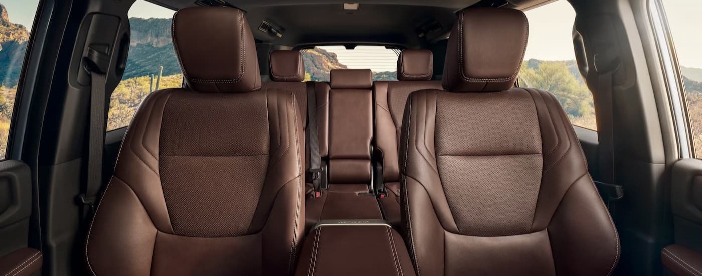 The brown interior is shown in a 2025 Toyota Land Cruiser.