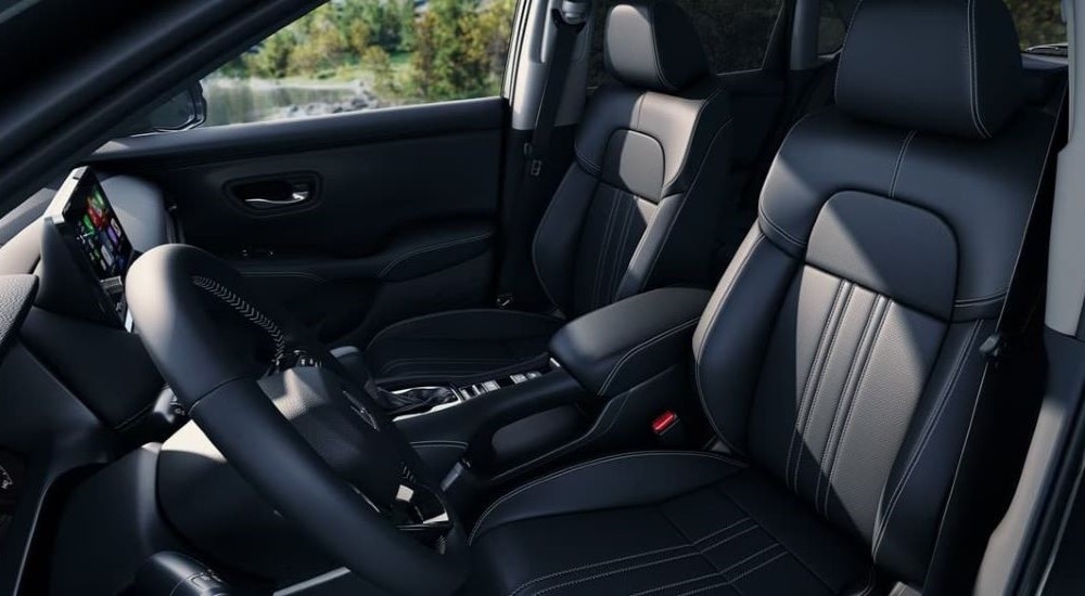 The black interior is shown in a 2025 Honda HR-V EX-L.