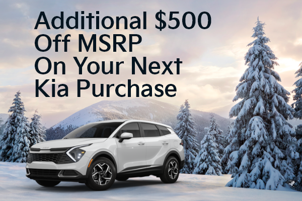 Bonus Offer: Additional $500 Off MSRP On Your Next Kia Purchase