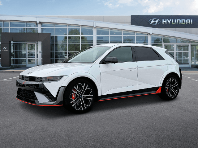 The sleek exterior design of the 2025 Hyundai Ioniq 5 N showcases its aerodynamic features.