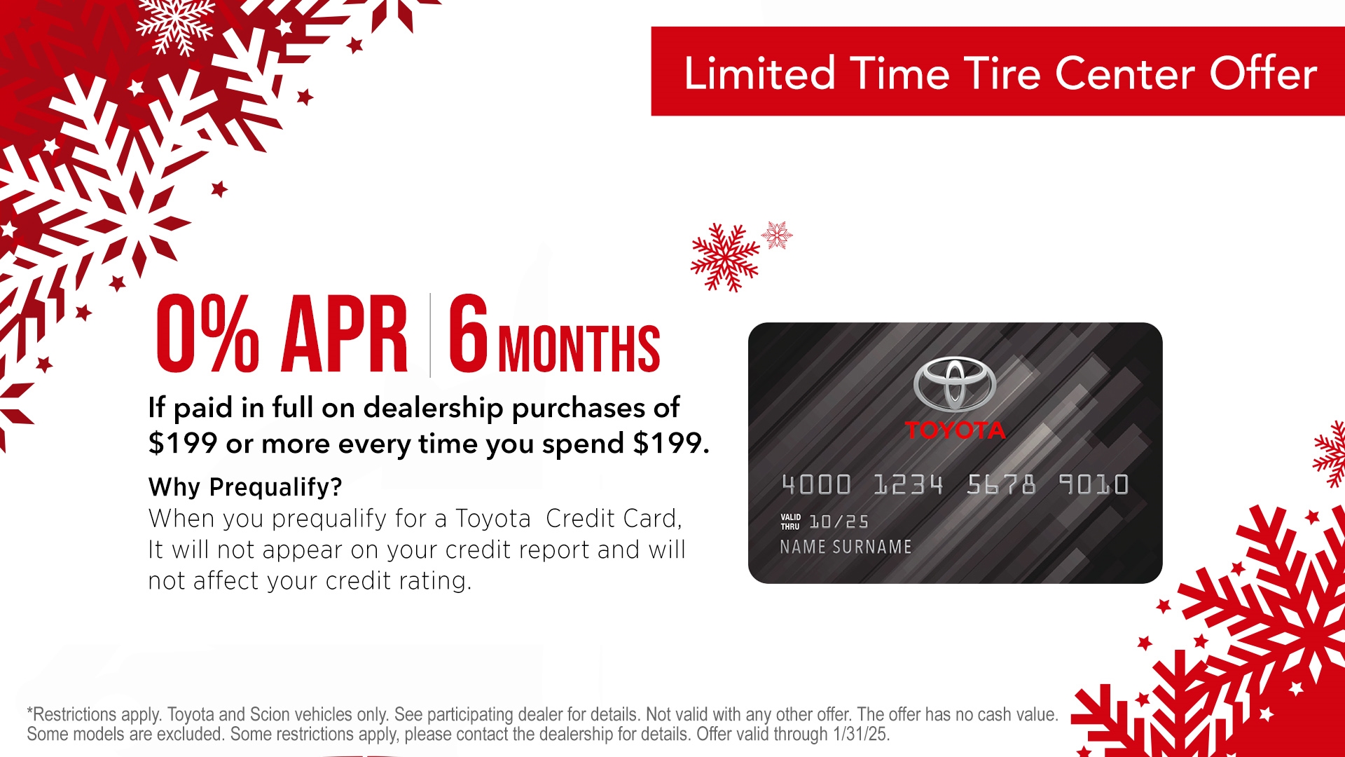 Limited Time Tire Center Offer