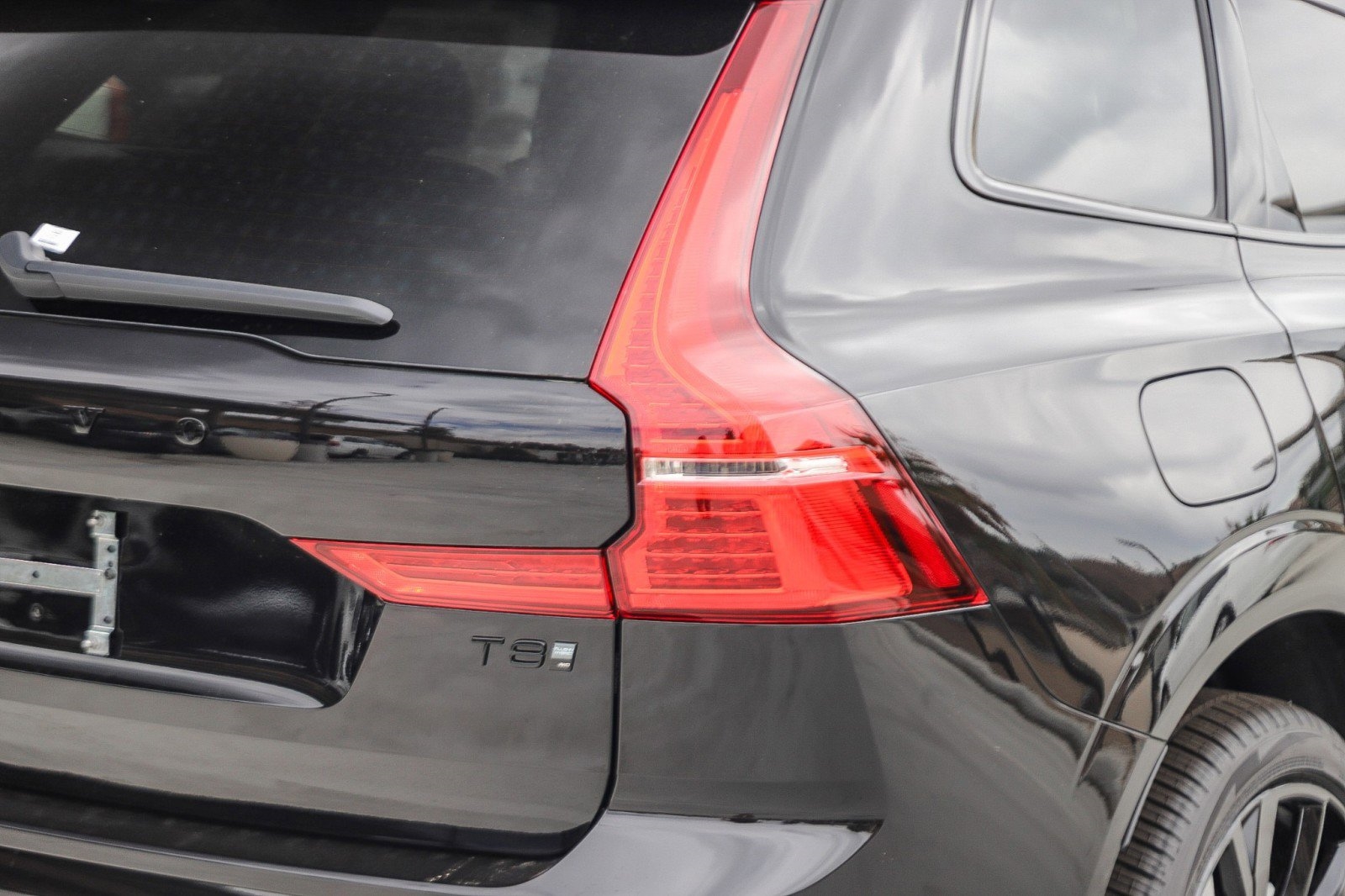 volvo trim badge on the trunk of a 2025 Volvo XC60 SUV parked at Volvo Cars Mission Viejo