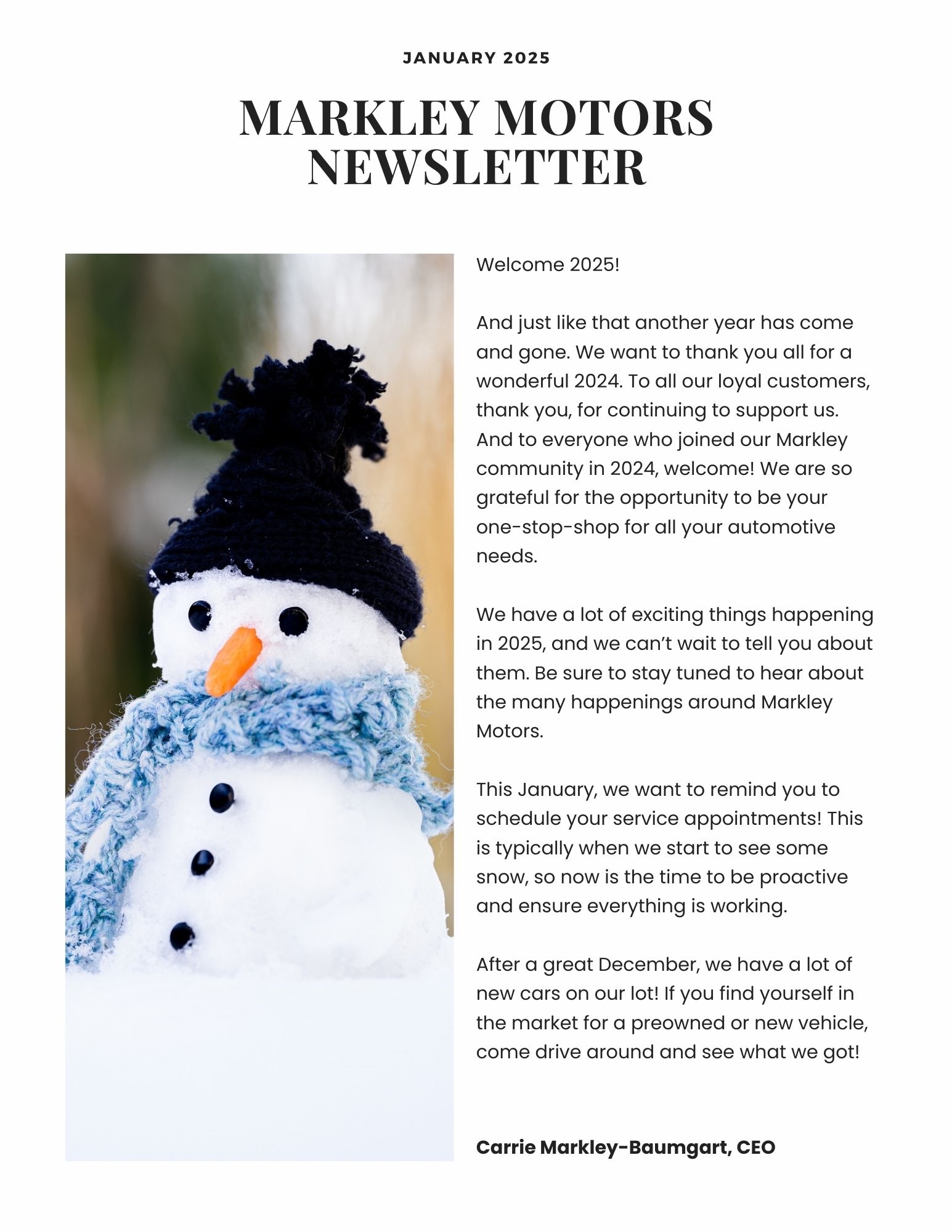 Newsletter Page 1