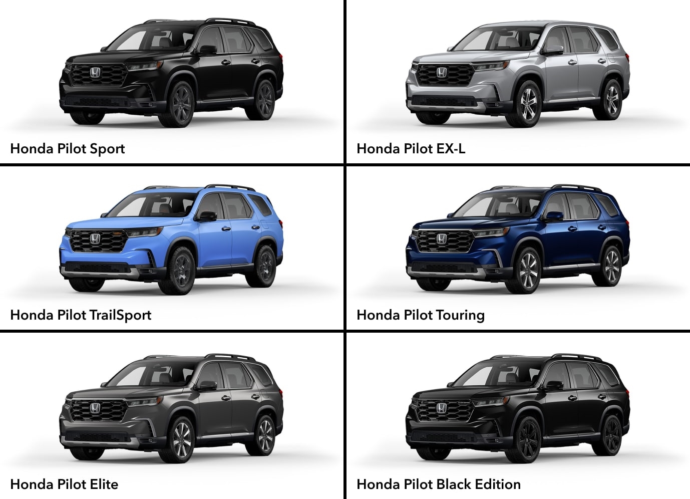 2025 Honda Pilot vs. 2025 Honda Passport Specs and Trims