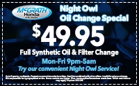 Night Owl Oil Change Special