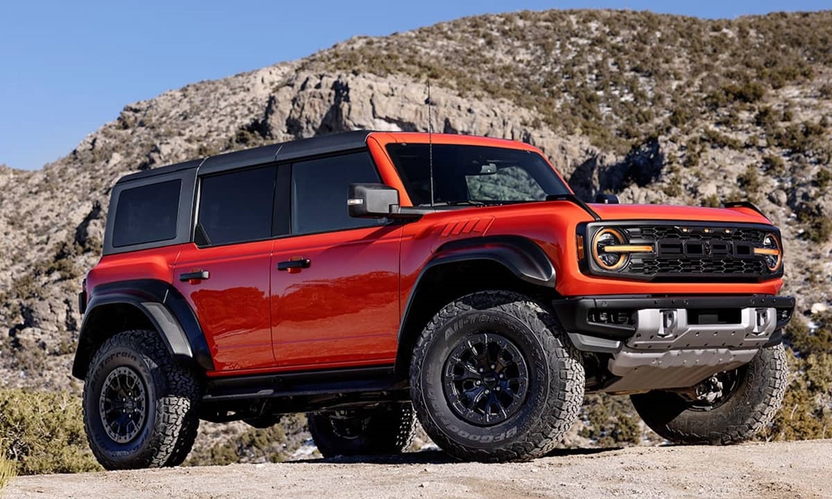 2025 Ford Bronco Raptor Shown in Code Orange Color in Houston, TX