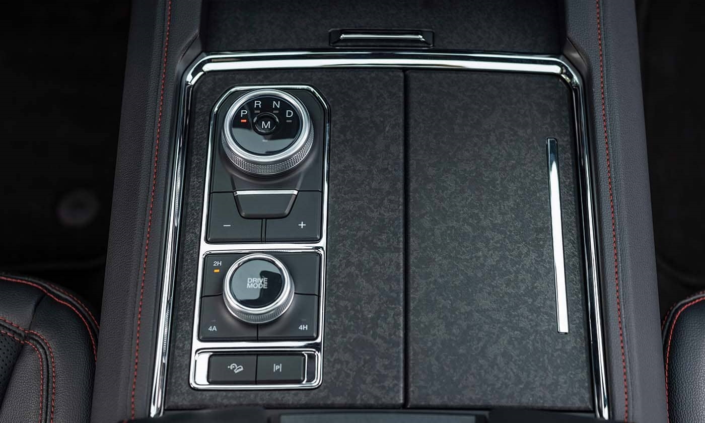 Ford Expedition Stealth Interior – Sport Console, Ebony Leather with Red Stitching