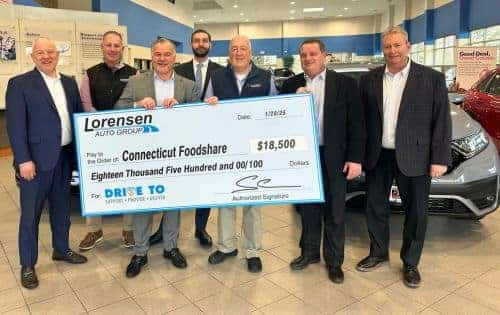Lorensen Auto Group Presents Donation to Connecticut Foodshare