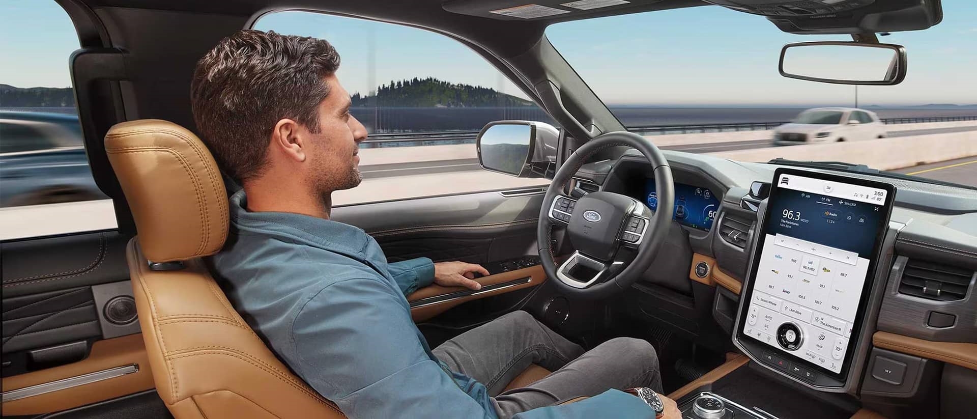 Driver Demonstrating BlueCruise