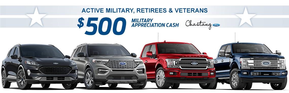 Military Bonus Cash on New Ford Vehicles