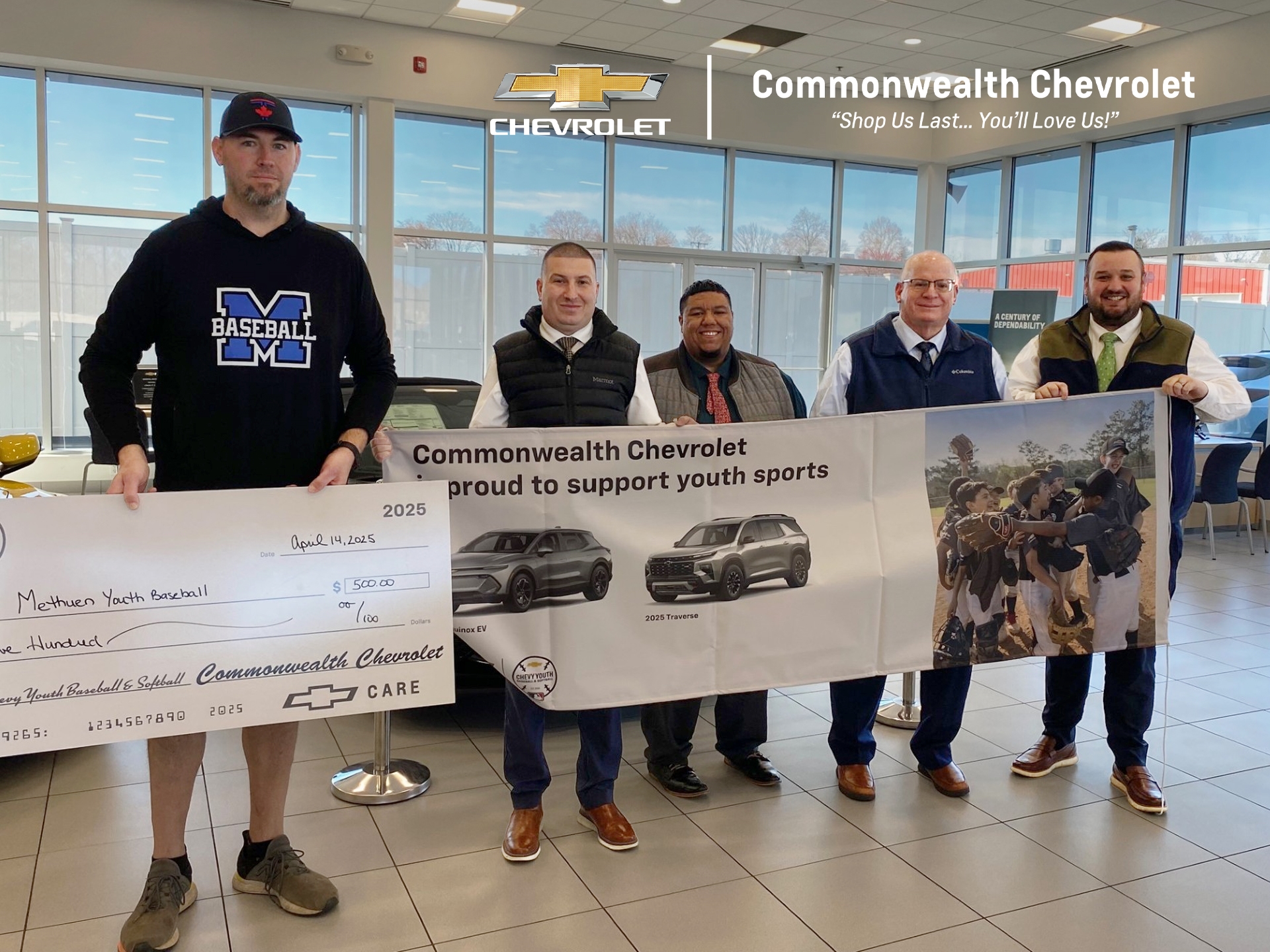 Commonwealth Chevrolet Proudly Supports Methuen Youth Baseball & Softball