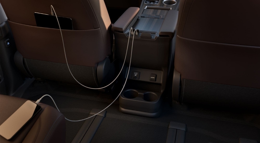 CHarge ports in a 2024 Toyota Sienna.