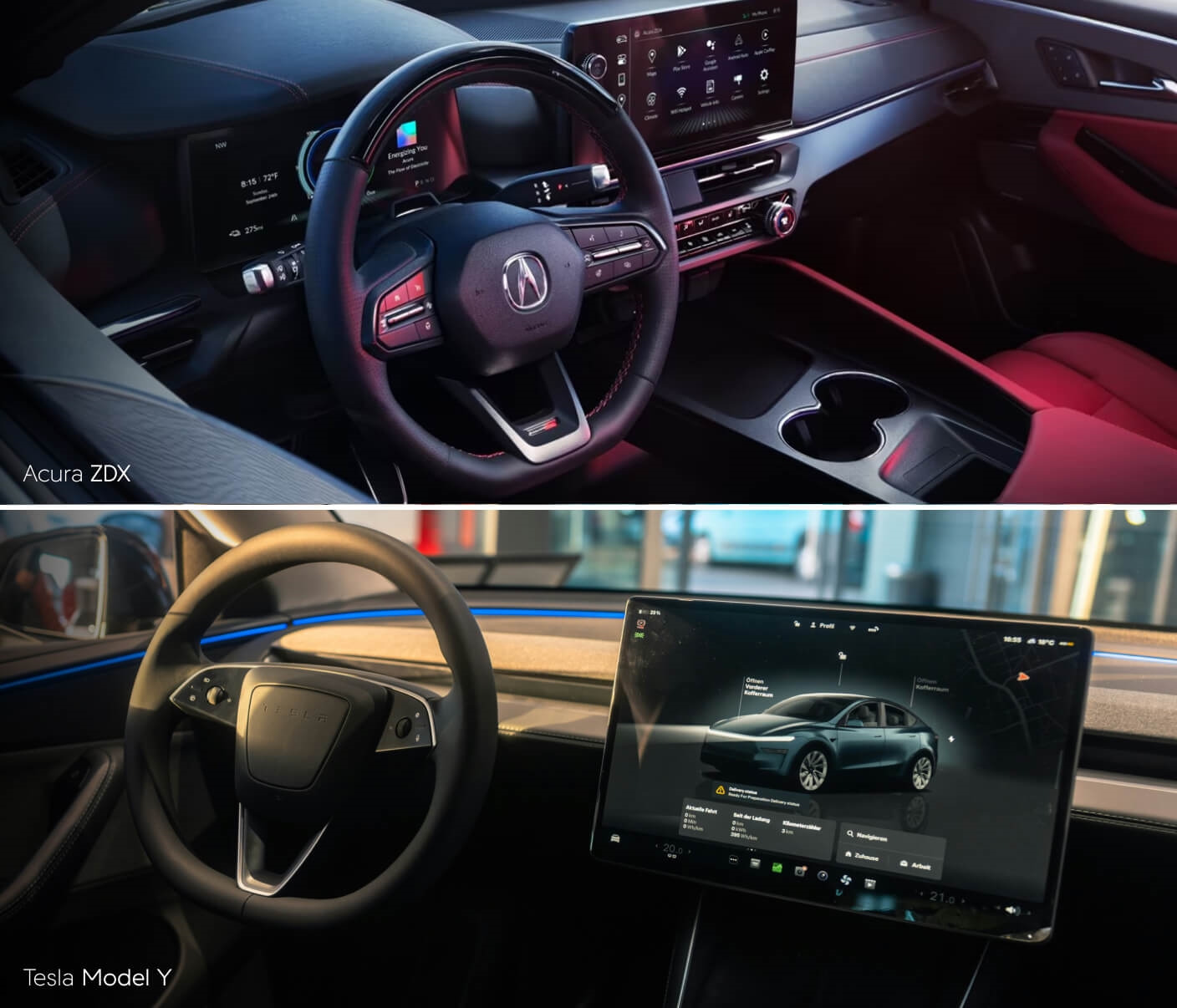 Difference Between Acura ZDX vs. Tesla Model Y Interior Features & Technology