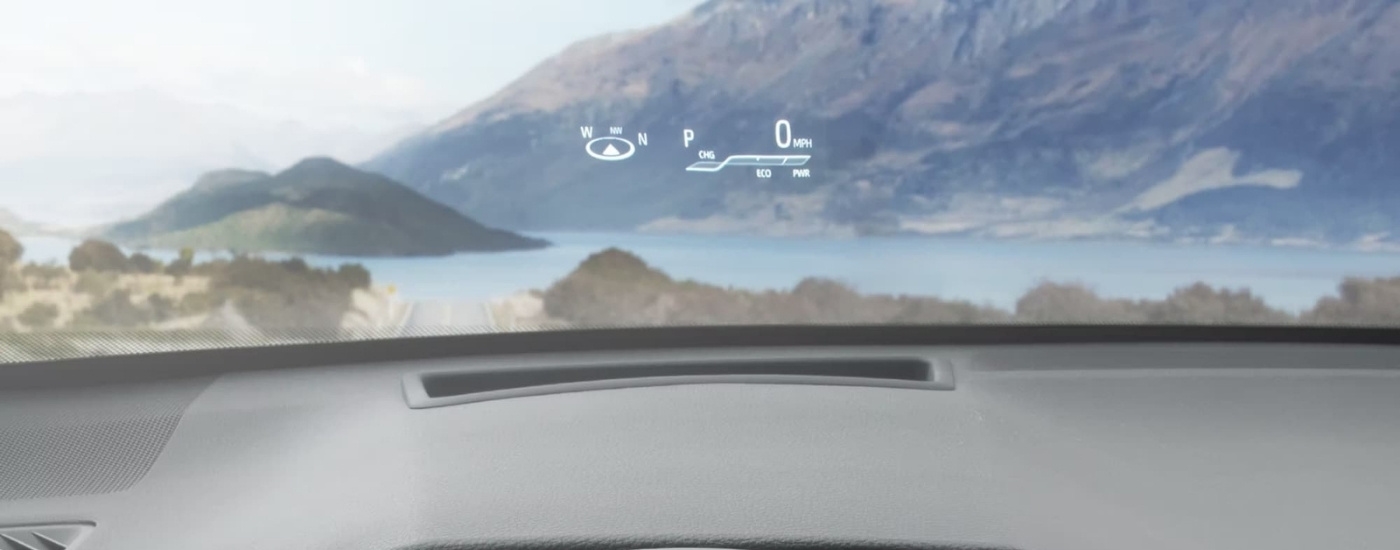 The heads-up display in 2023 Toyota RAV4 PHEV.