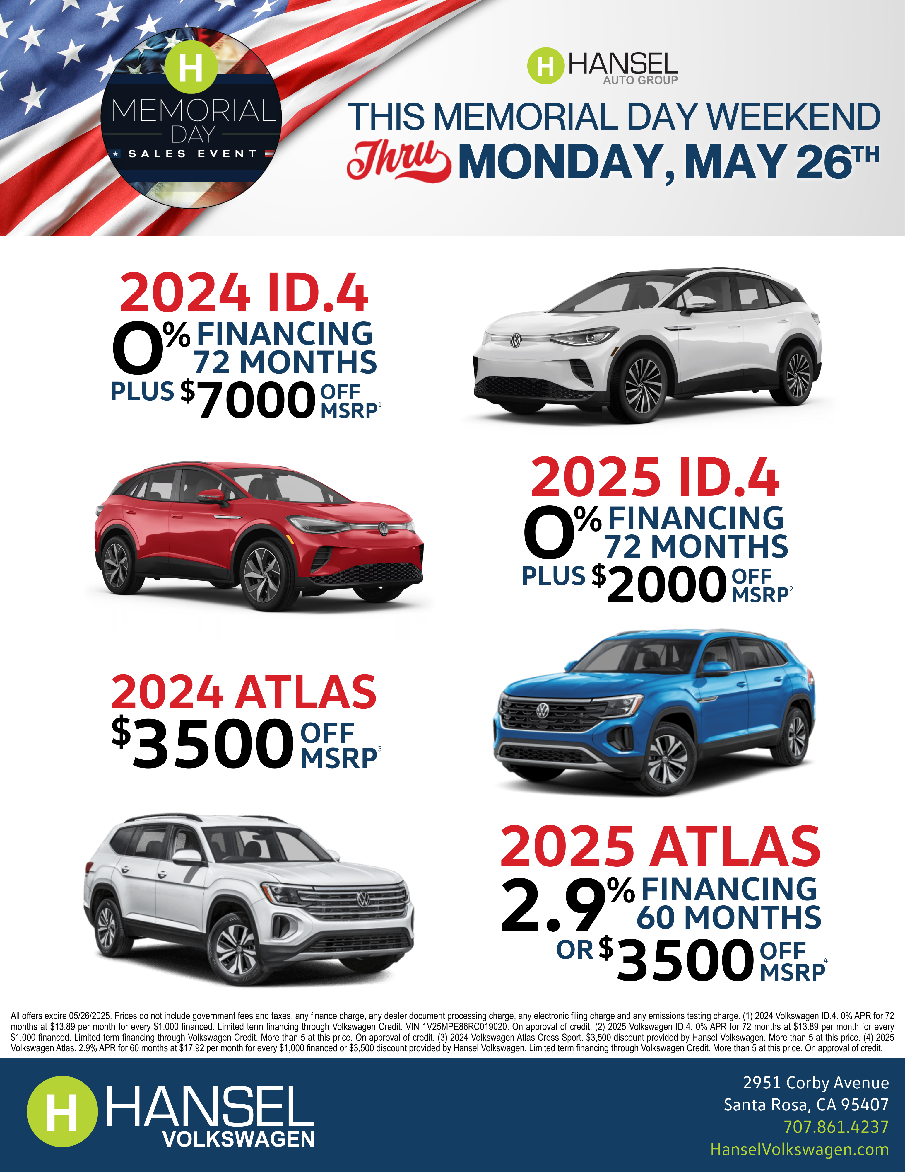 Volkswagen Memorial Day Flyer