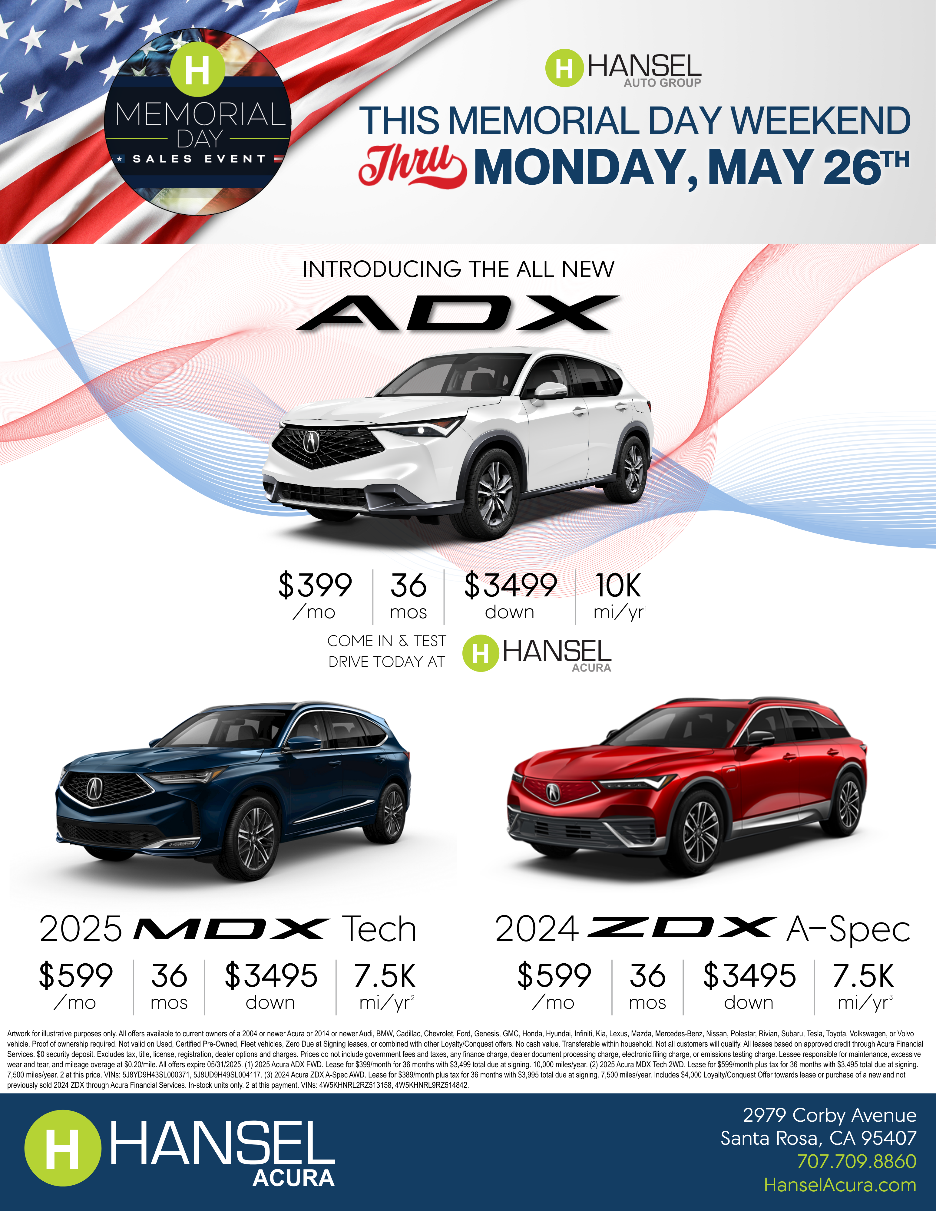 Acura Memorial Day Flyer