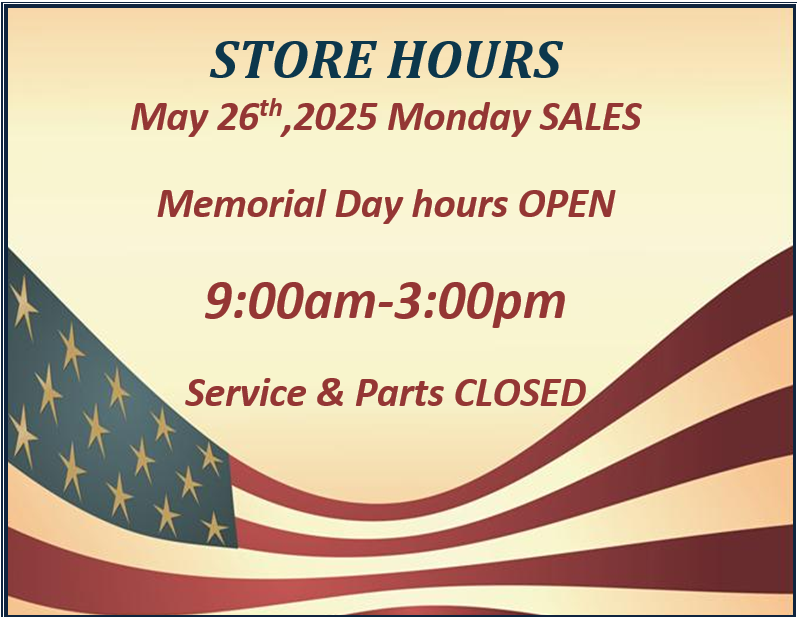 Memorial Day Hours