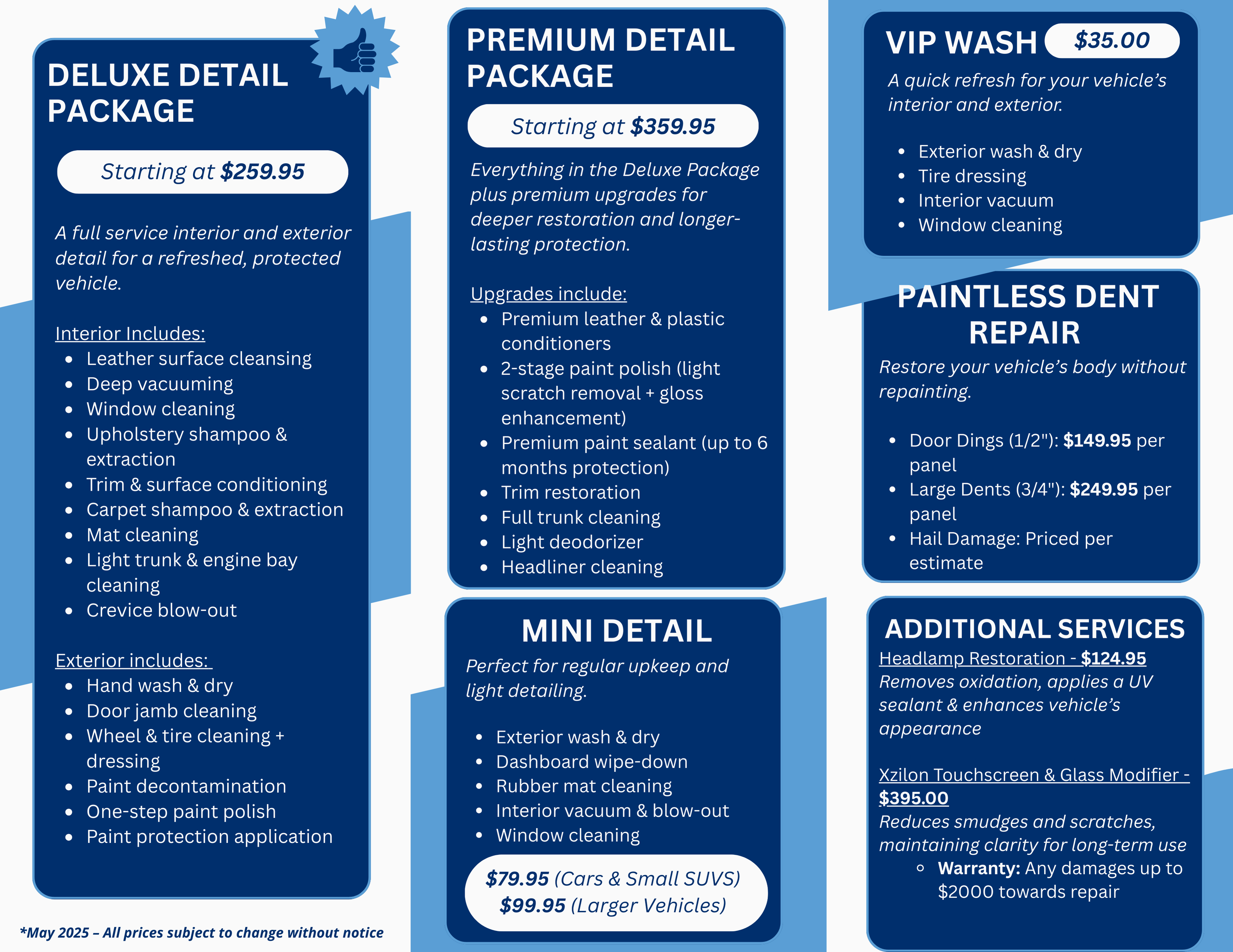 Detail Services Menu